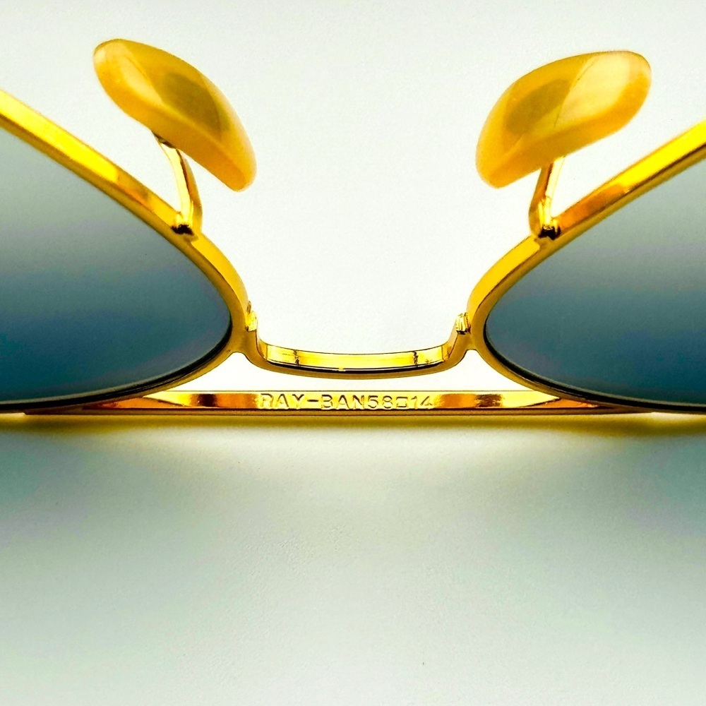 Ray-Ban Aviator Sunglasses RB3025 Blue Gradient Crystal Lens Gold Frame UNISEX! - Picture 14 of 15